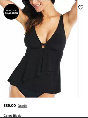 BEYOND CONTROL Takkini and Bottoms Bathing Suit in Black - Size 14